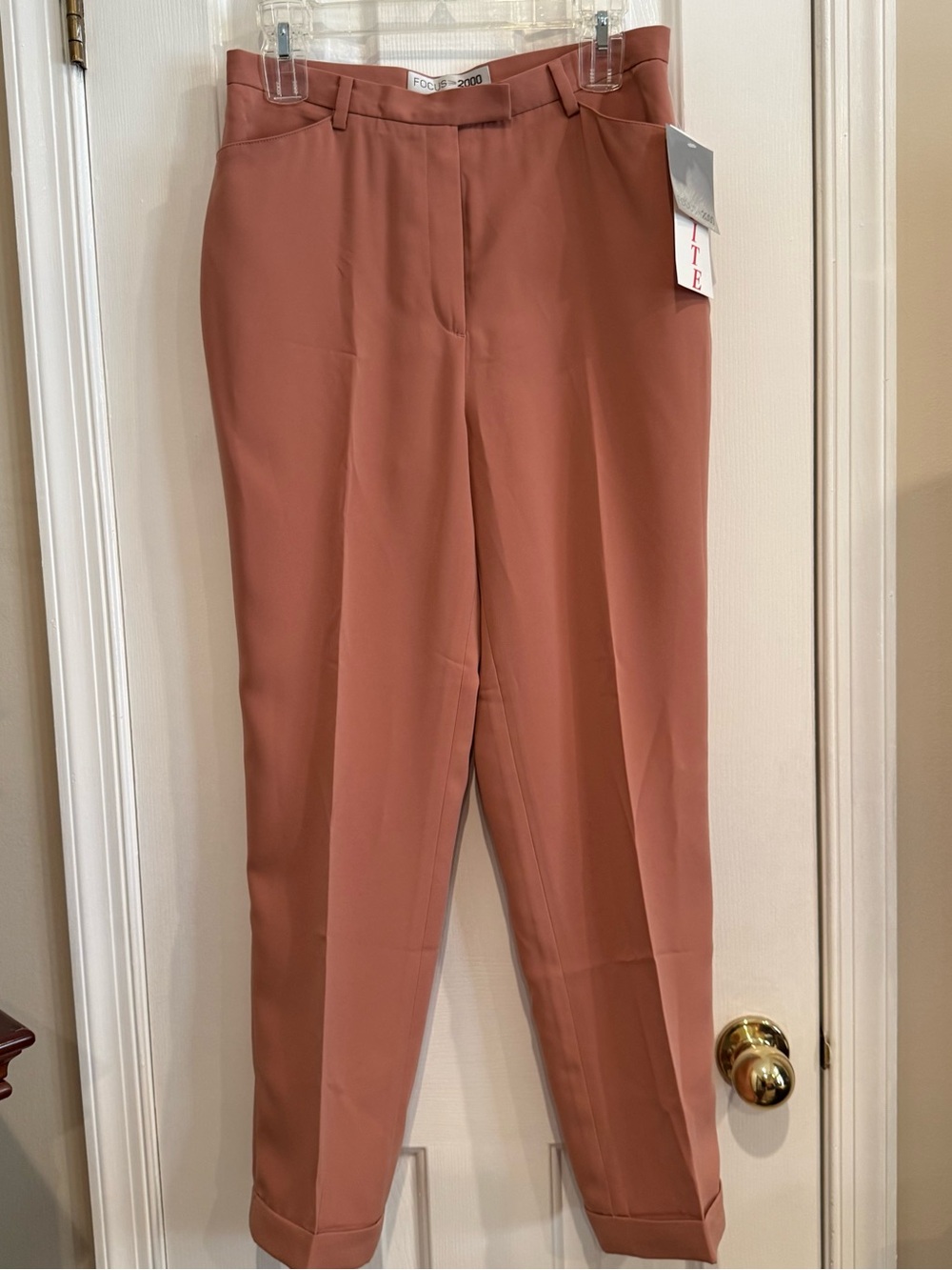 Focus 2000 Slim Mauve Women Dress Trousers- pockets and cuffs